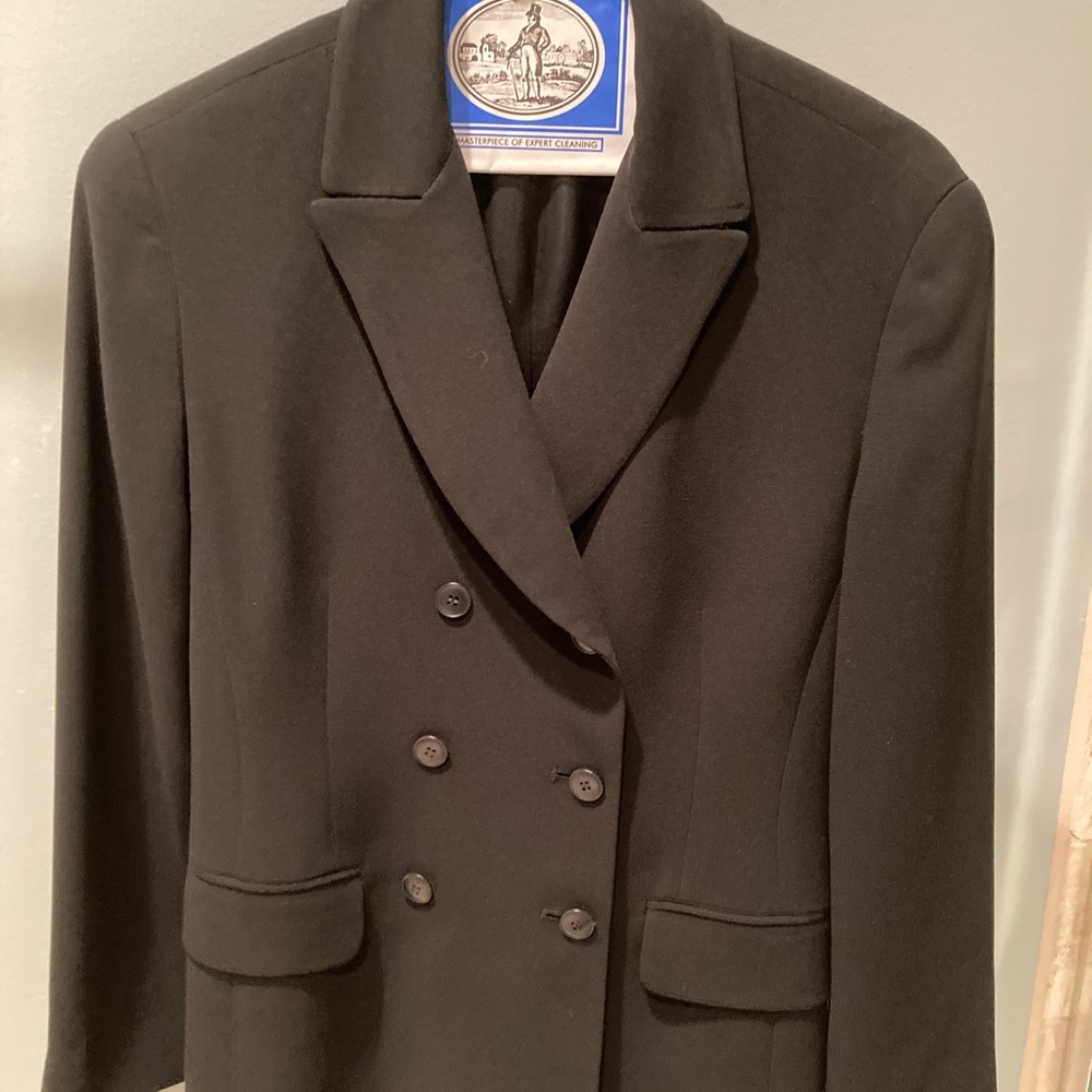 Tahari double breasted black suit jacket.